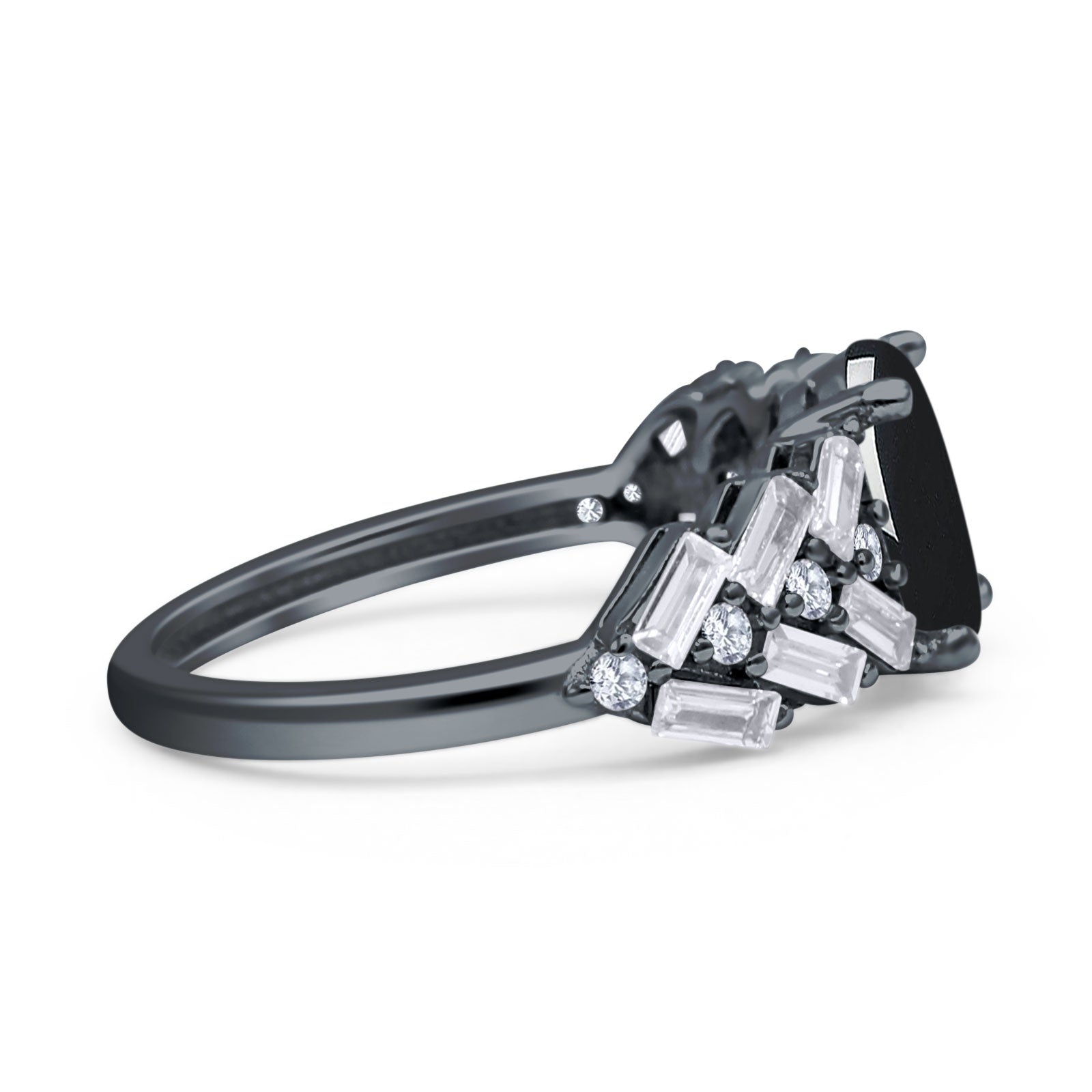 Oval Natural Stone Wedding Cocktail Ring