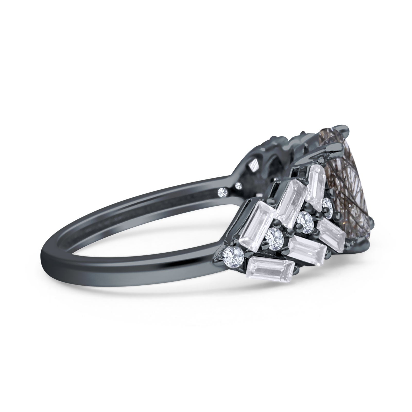 Oval Natural Stone Wedding Cocktail Ring