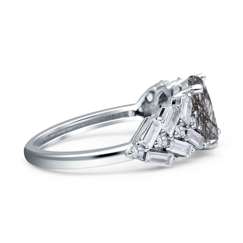 Oval Natural Stone Wedding Cocktail Ring