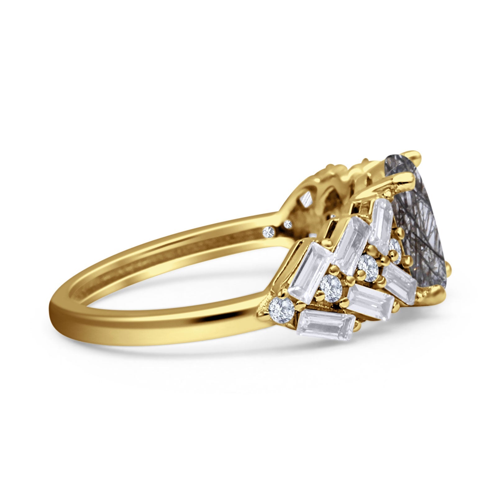 Oval Natural Stone Wedding Cocktail Ring