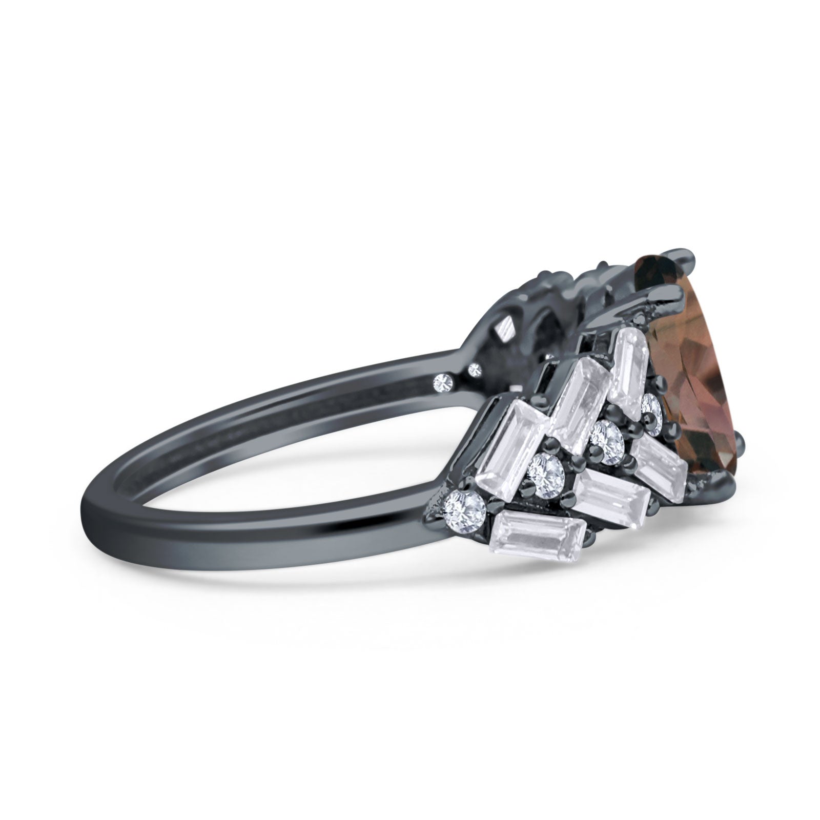 Oval Natural Stone Wedding Cocktail Ring