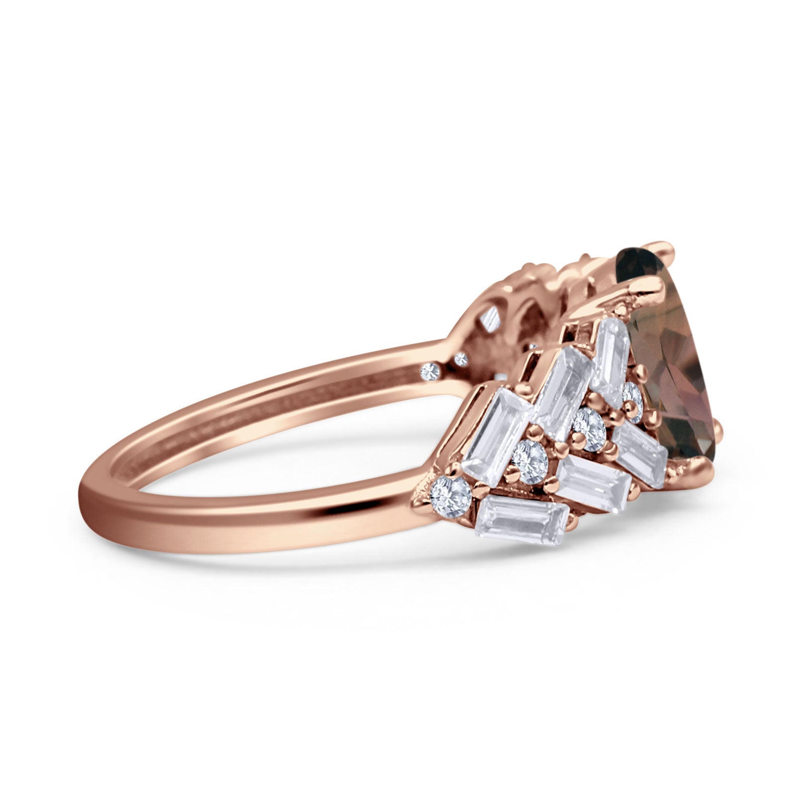Oval Natural Stone Wedding Cocktail Ring