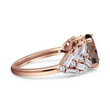 Oval Natural Stone Wedding Cocktail Ring
