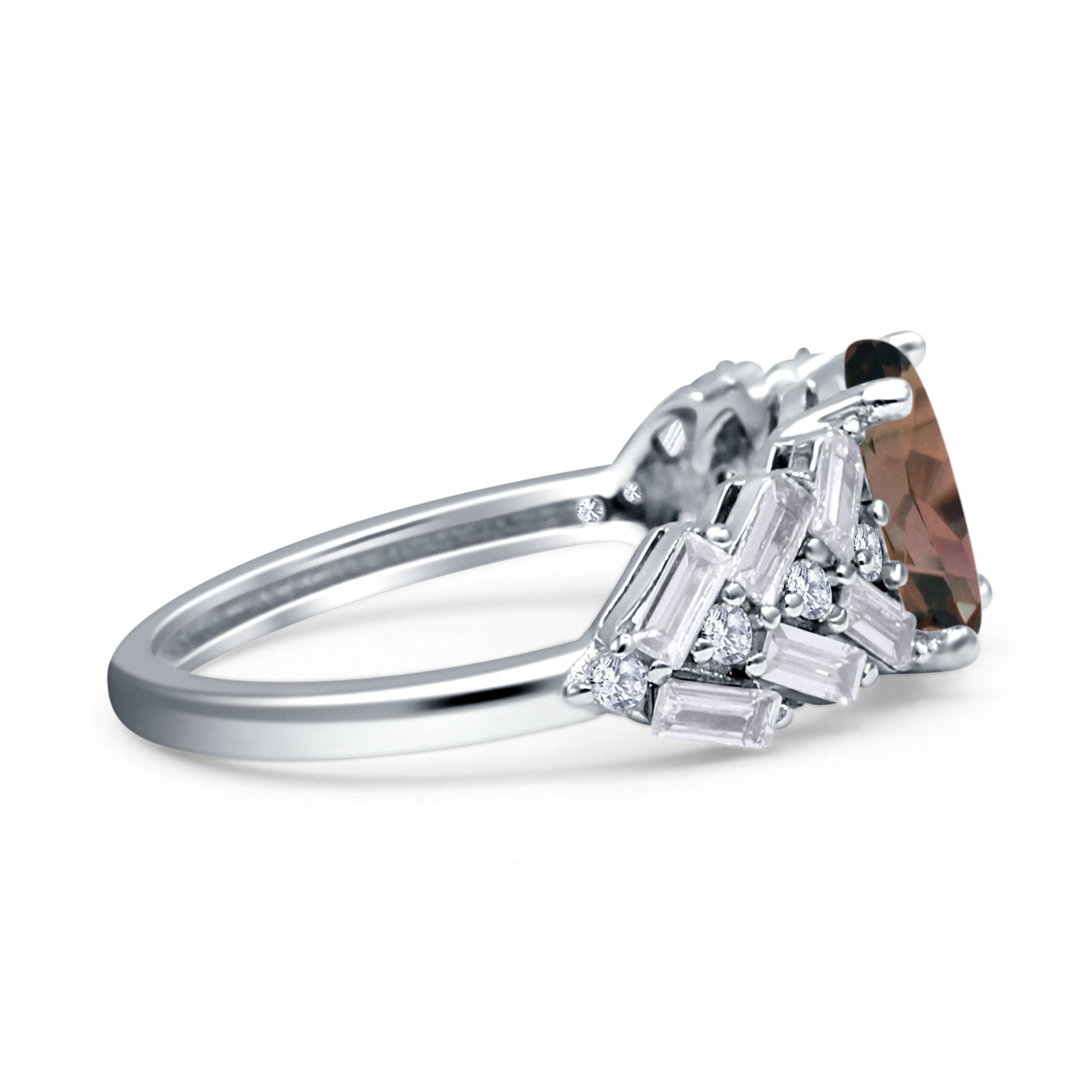 Oval Natural Stone Wedding Cocktail Ring