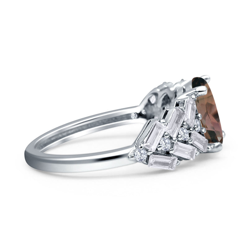 Oval Natural Stone Wedding Cocktail Ring