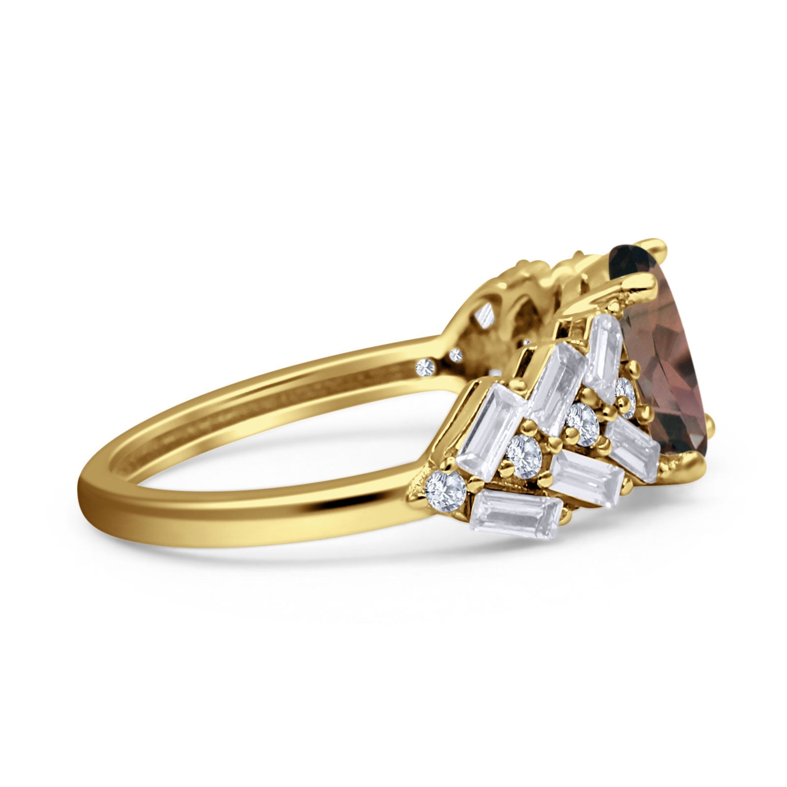 Oval Natural Stone Wedding Cocktail Ring