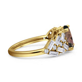 Oval Natural Stone Wedding Cocktail Ring