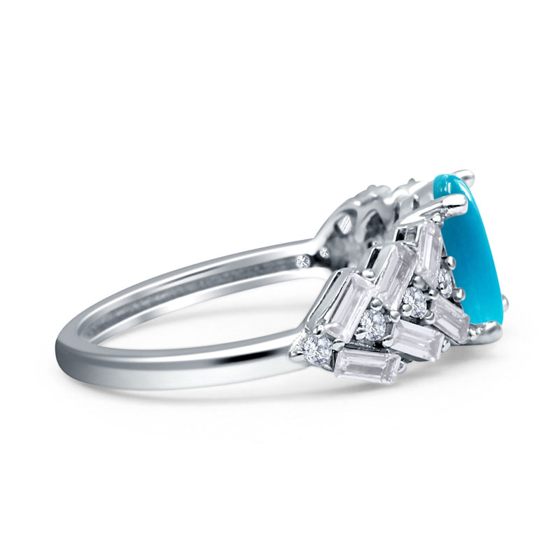 Oval Natural Stone Wedding Cocktail Ring