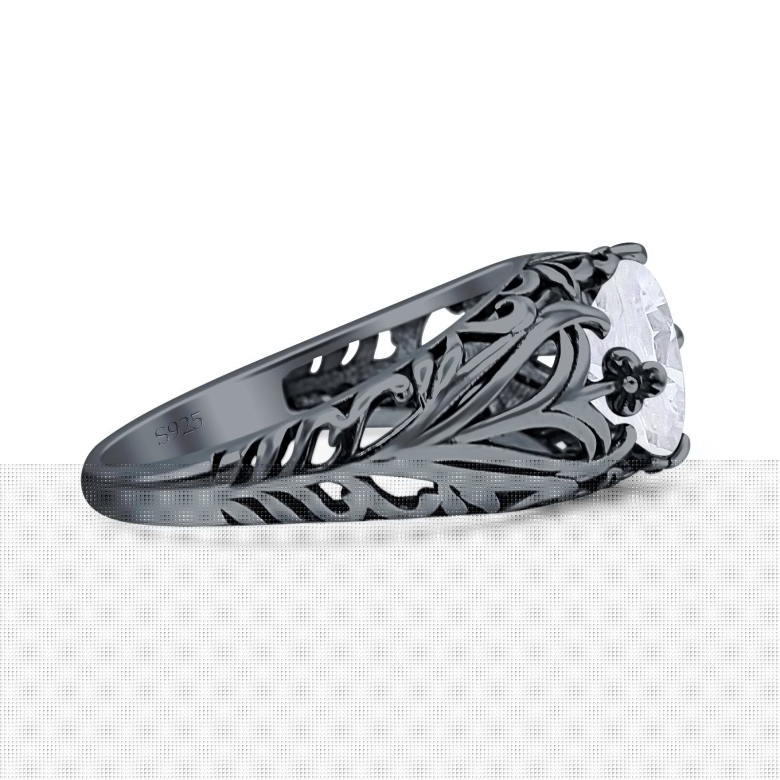 Round CZ Floral Ring
