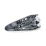Round CZ Floral Ring
