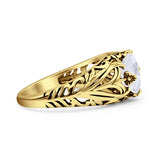 Round CZ Floral Ring