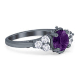 Vintage Style Round Natural Stone Filigree Ring