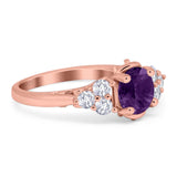 Vintage Style Round Natural Stone Filigree Ring