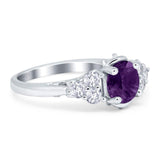 Vintage Style Round Natural Stone Filigree Ring