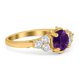 Vintage Style Round Natural Stone Filigree Ring