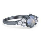 Vintage Style Round Natural Stone Filigree Ring