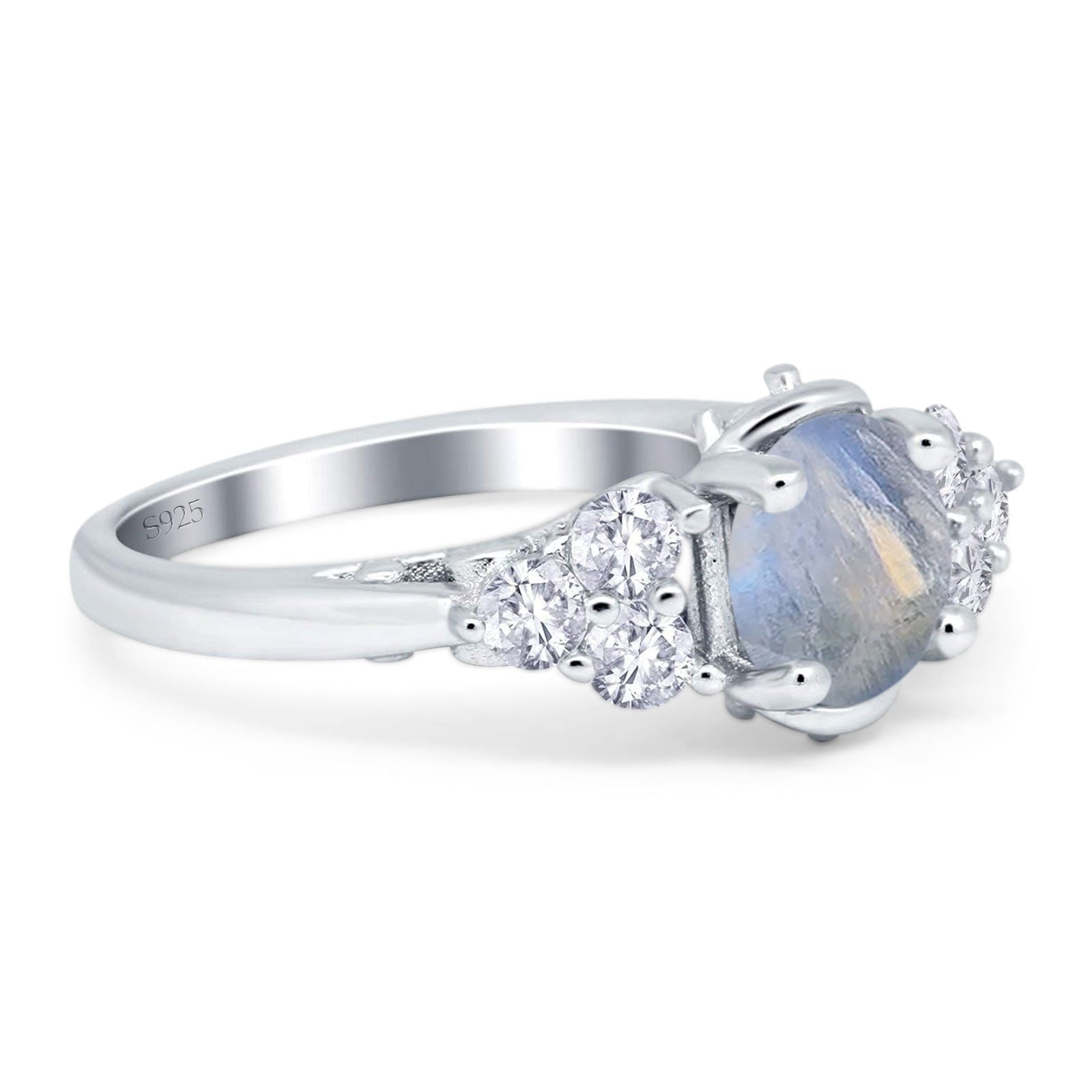 Vintage Style Round Natural Stone Filigree Ring