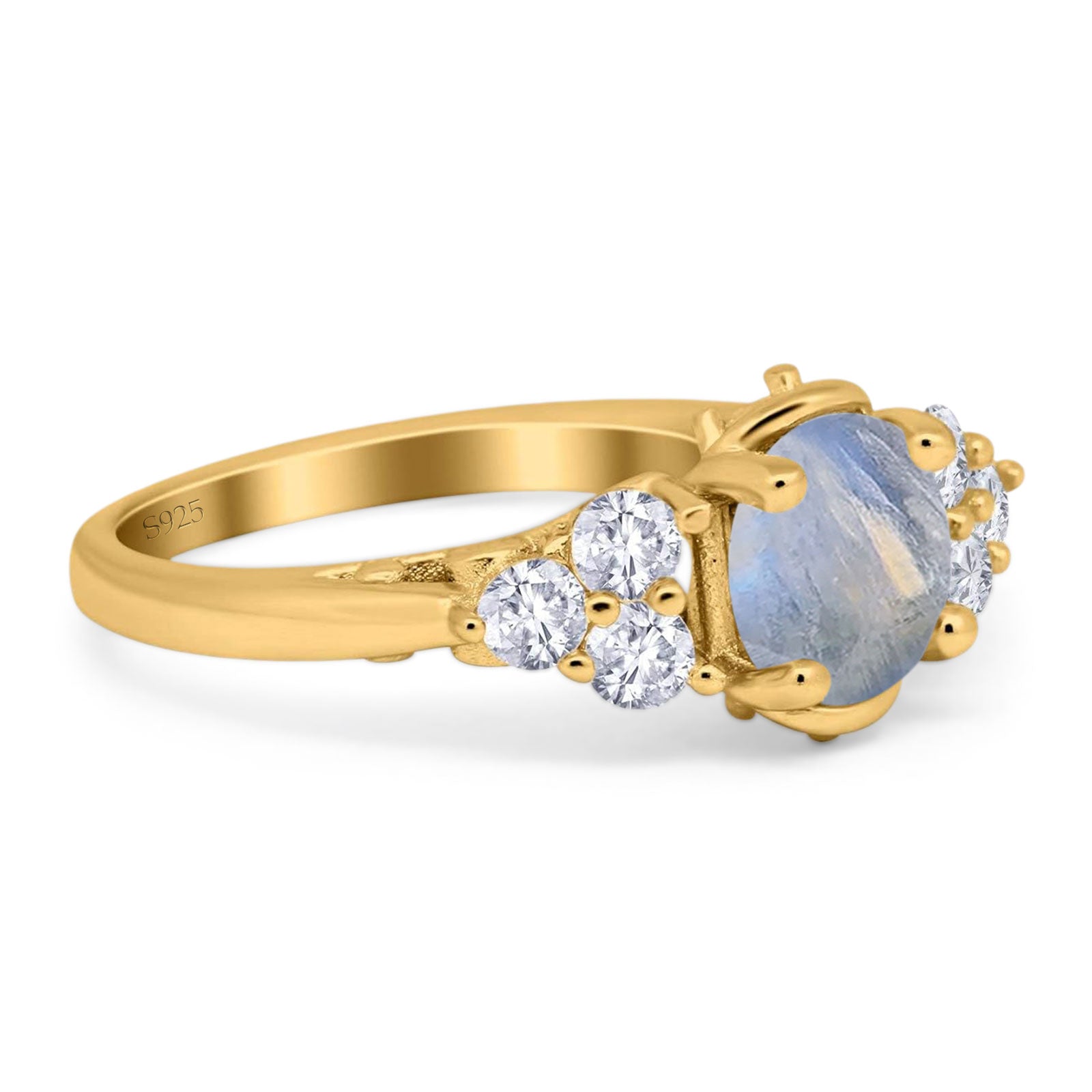 Vintage Style Round Natural Stone Filigree Ring