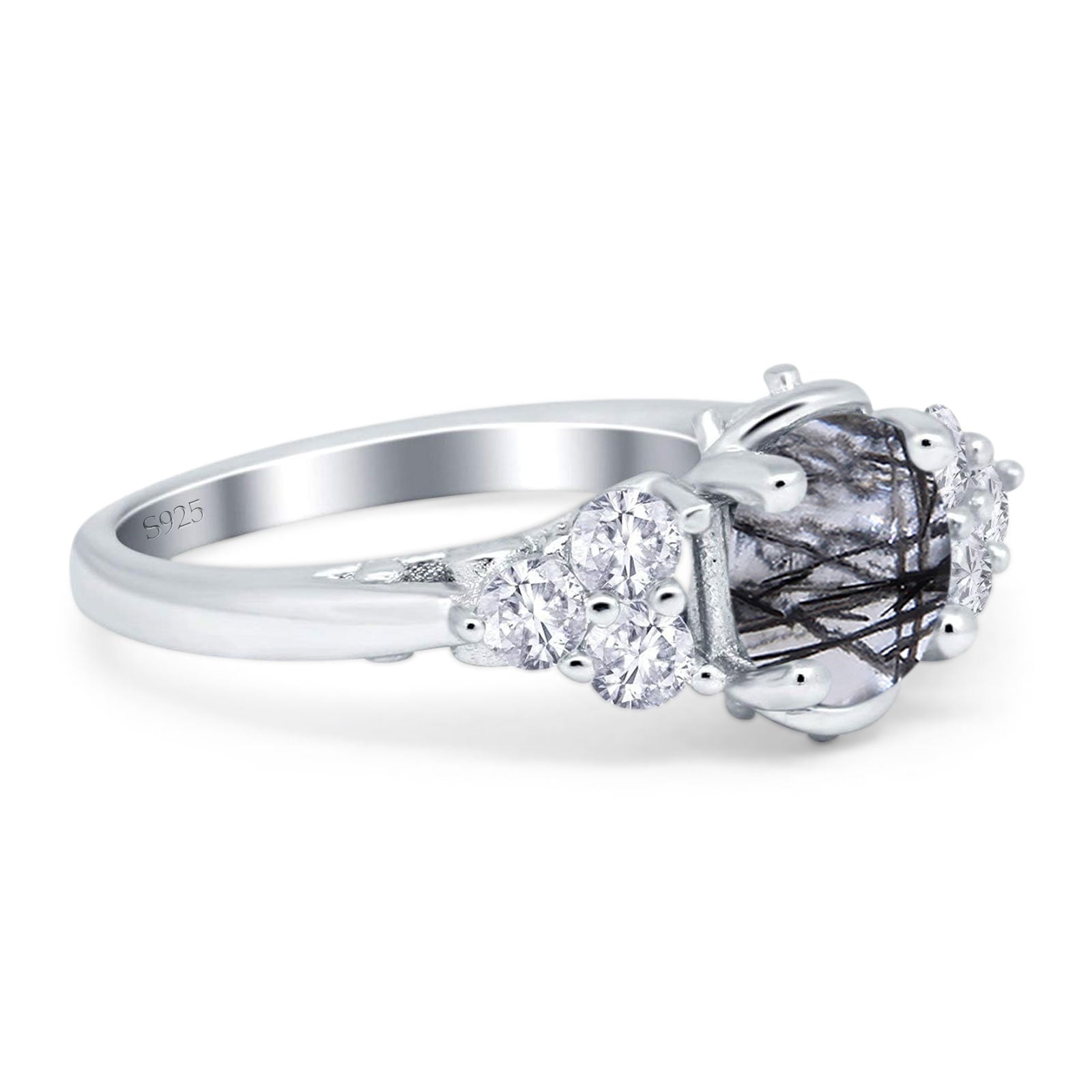 Vintage Style Round Natural Stone Filigree Ring