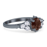 Vintage Style Round Natural Stone Filigree Ring