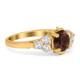 Vintage Style Round Natural Stone Filigree Ring