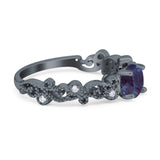 Round Natural Stone Filigree Beaded Ring