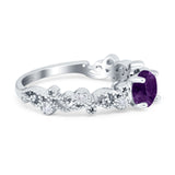 Round Natural Stone Filigree Beaded Ring