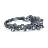 Round Natural Stone Filigree Beaded Ring