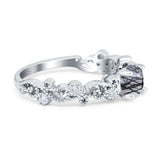 Round Natural Stone Filigree Beaded Ring