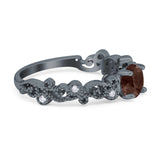 Round Natural Stone Filigree Beaded Ring