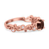 Round Natural Stone Filigree Beaded Ring