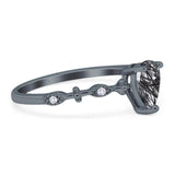 Art Deco Pear Natural Stone Wedding Ring