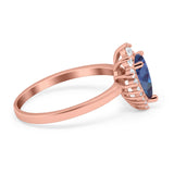 Art Deco Pear Natural Stone Wedding Ring