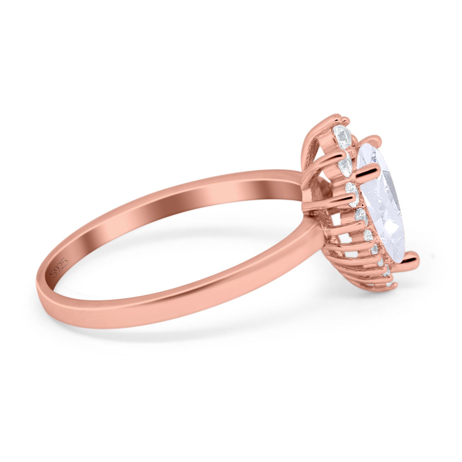 Art Deco Pear Natural Stone Wedding Ring