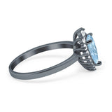Art Deco Pear Natural Stone Wedding Ring