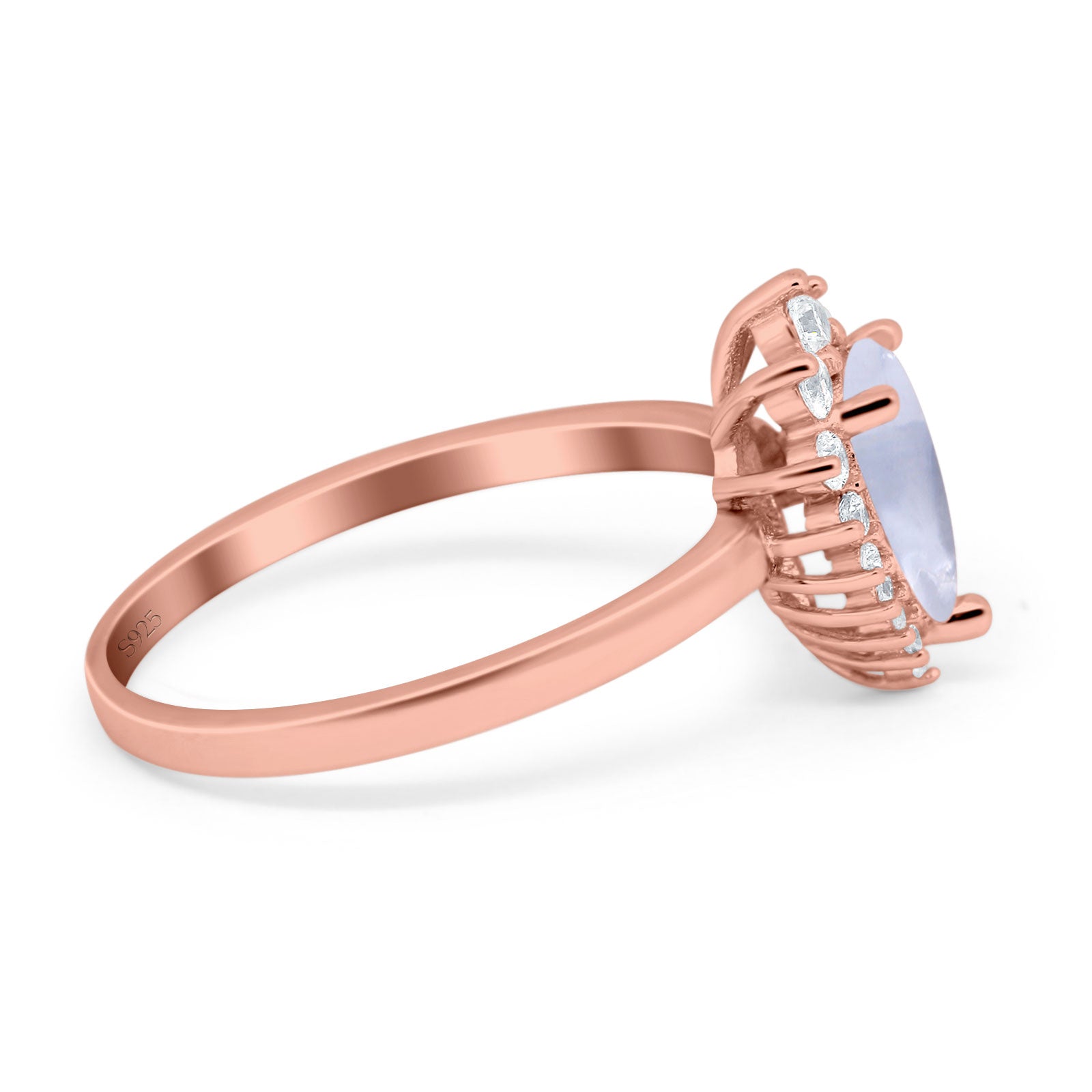 Art Deco Pear Natural Stone Wedding Ring