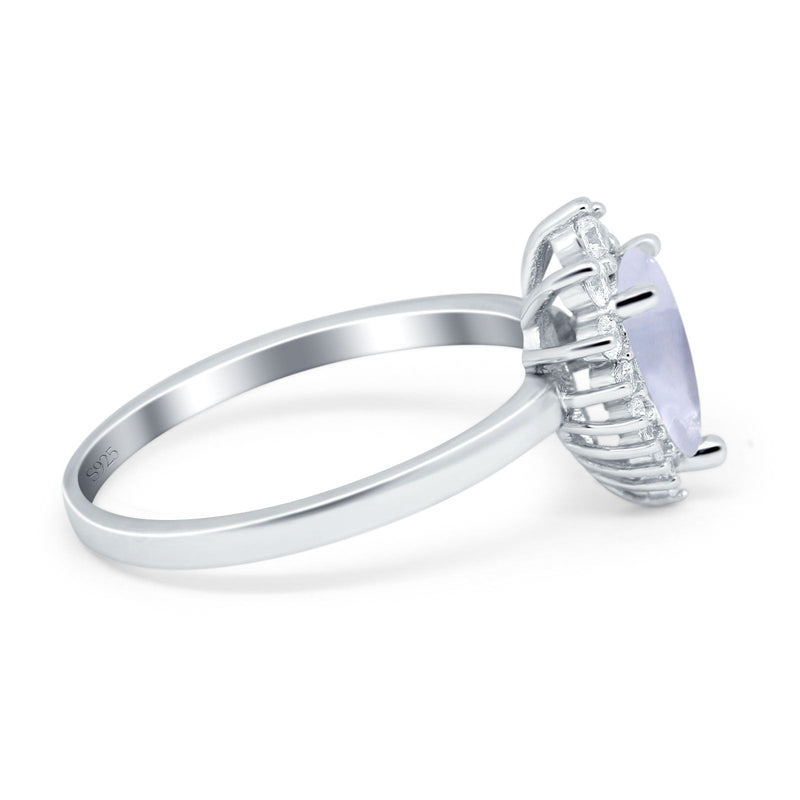 Art Deco Pear Natural Stone Wedding Ring