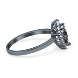 Art Deco Pear Natural Stone Wedding Ring