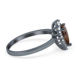 Art Deco Pear Natural Stone Wedding Ring