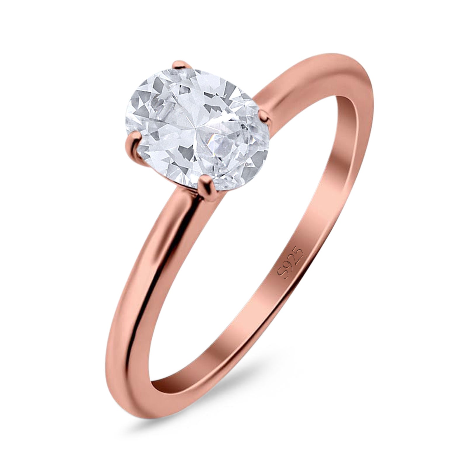 Minimalist Oval Natural Stone Solitaire Ring