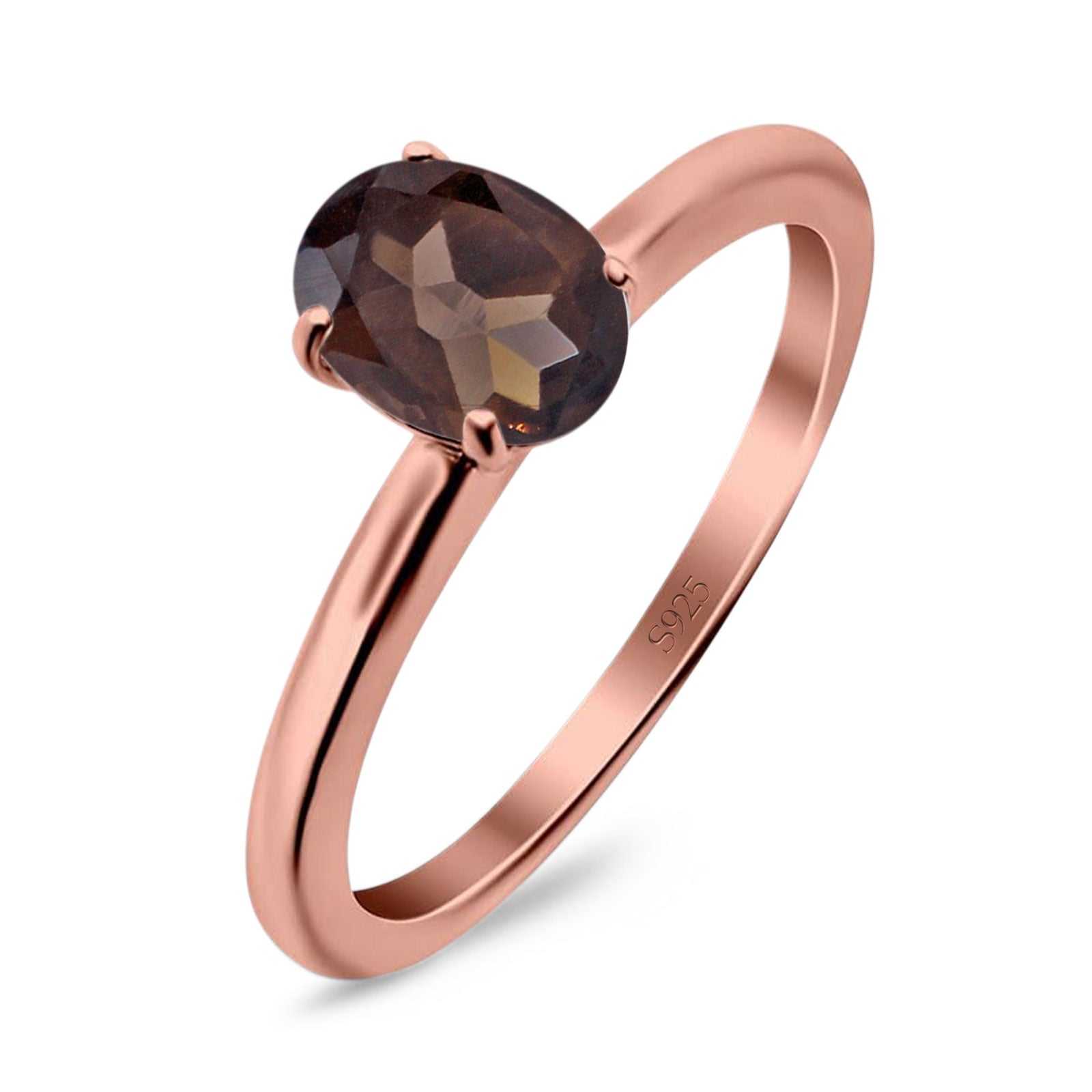 Art Deco Oval Natural Stone Solitaire Ring