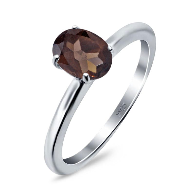 Art Deco Oval Natural Stone Solitaire Ring