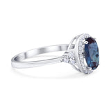 Art Deco Oval Natural Stone Wedding Ring