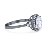 Art Deco Oval Natural Stone Wedding Ring