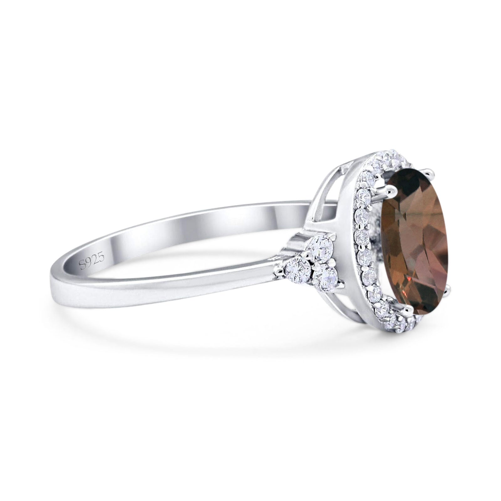 Art Deco Oval Natural Stone Wedding Ring