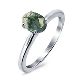 Oval Natural Stone Cathedral Ring