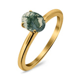 Oval Natural Stone Cathedral Ring