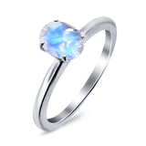 Oval Natural Stone Cathedral Ring