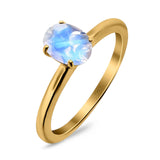 Oval Natural Stone Cathedral Ring