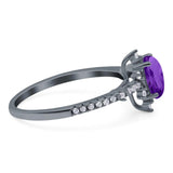 Pear Teardrop Natural Stone Cluster Ring